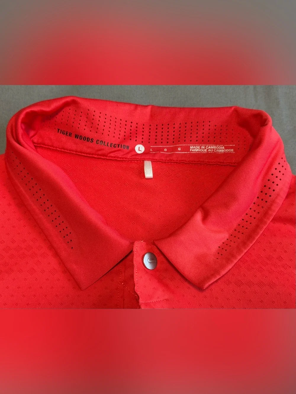 Nike Tiger Woods Collection Polo Shirt Dri Fit Snap Performance Men’s Large
